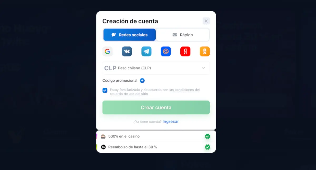 1Win registro